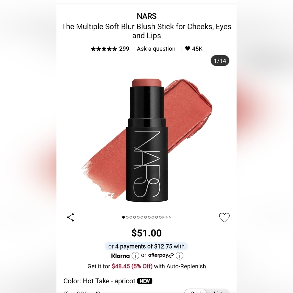 NARS Blush Stick - Shade Hot Take